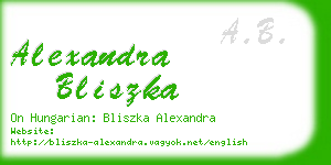 alexandra bliszka business card